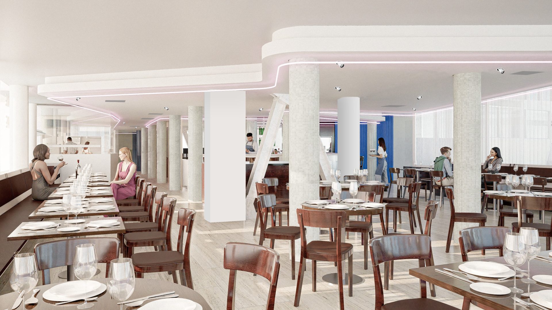 Vue intérieure de la Brasserie Europe